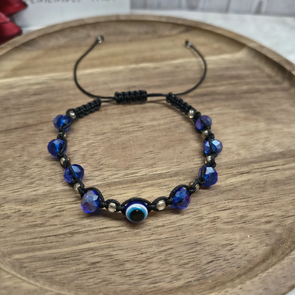 Blue Evil Eye Beaded Bracelet - Picture 2 of 5